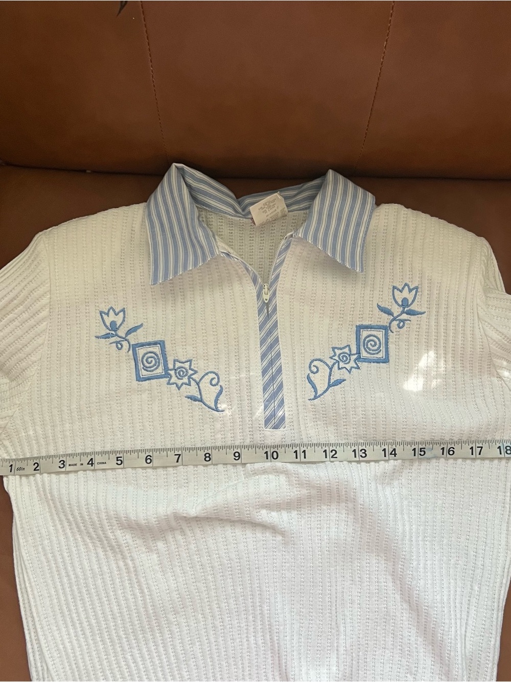 VTG G.W. Division of Graff Women’s quarter zip knitted polo shirt Embroidered S - Picture 5 of 8